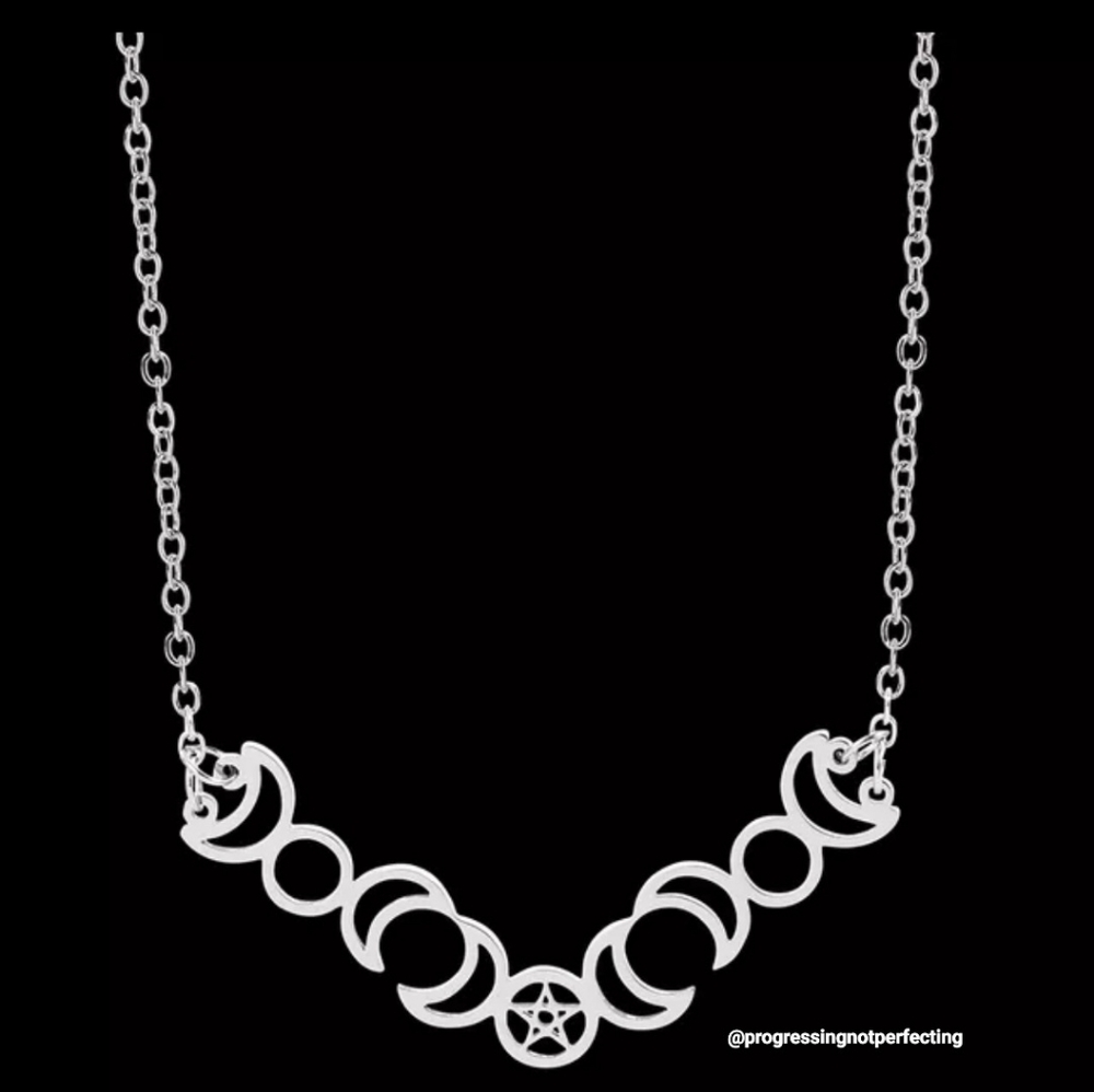 Beautiful Moon & Star Spiritual Necklace- NIP